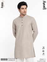 AL MEEYAR premium textured beige Panjabi for men with band collar and full sleeves