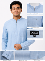 Men’s light blue Katoya Mandarin collar with front zipper