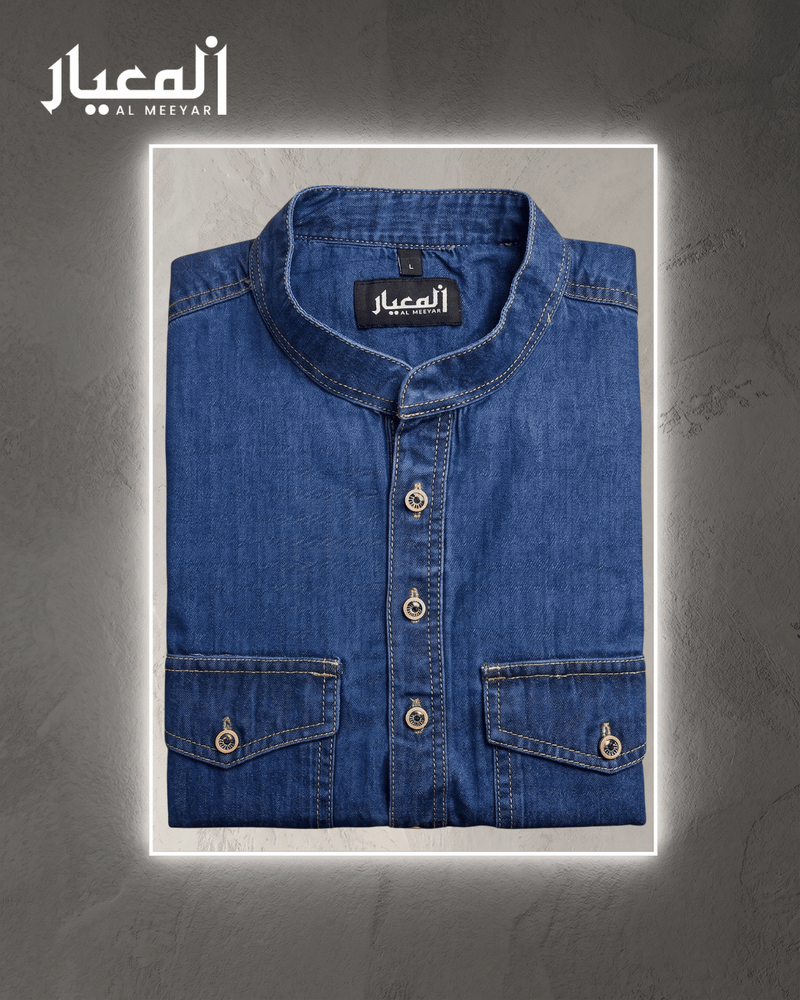 Al Meeyar Premium Classic Blue Denim Panjabi for Men