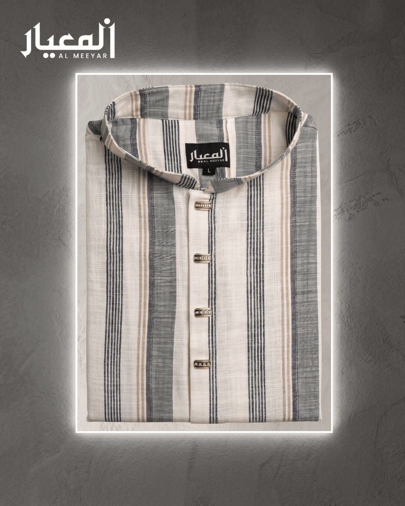 Al Meeyar Premium Multi-Stripe Mens Panjabi