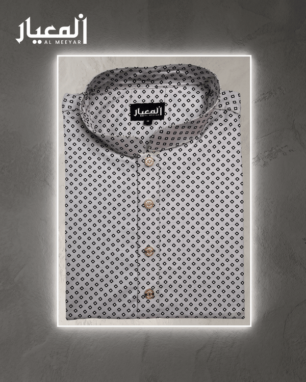 Al Meeyar Premium Micro-Geometric Printed Mens Panjabi