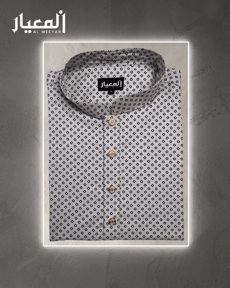 Al Meeyar Premium Micro-Geometric Printed Mens Panjabi
