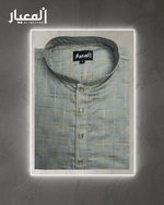 Al Meeyar Premium Sage Metallic Check Mens Panjabi