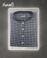 Al Meeyar Premium Black and Grey Checkered Mens Panjabi