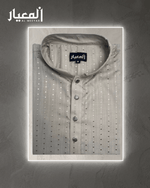 Al Meeyar Premium Beige Dotted Festive Mens Panjabi